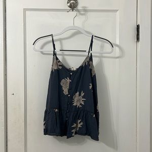 Roxy gray flowered tank